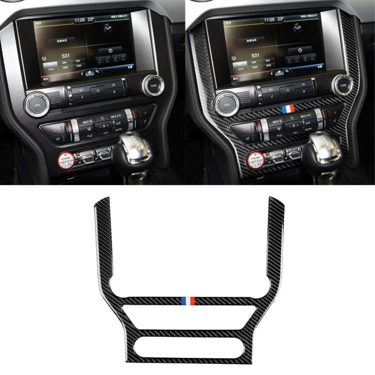 Adesivo decorativo per pannello CD in fibra di carbonio color USA per auto per Ford Mustang 2015-2017, CD Panel