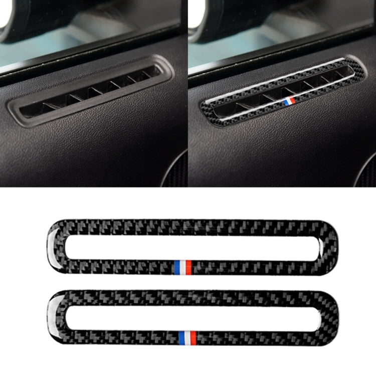 Adesivo decorativo per presa d'aria per porta in fibra di carbonio color USA da 2 pezzi per Ford Mustang 2015-2017, Door Air Outlet