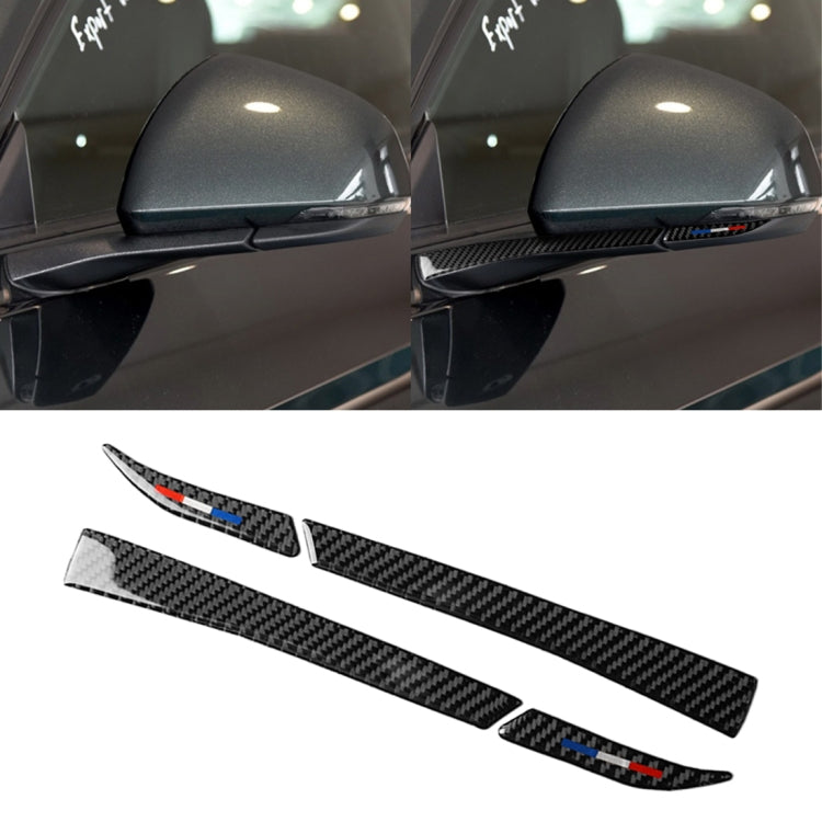 Adesivo decorativo per specchietto retrovisore in fibra di carbonio color USA da 4 pezzi per Ford Mustang 2015-2017, Rearview Mirror