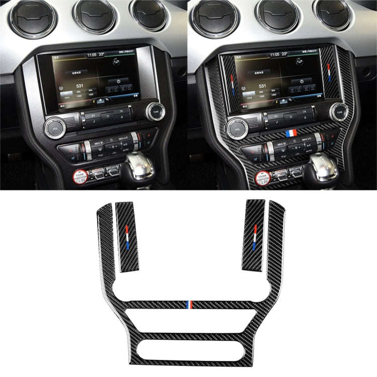 Adesivo decorativo per pannello di controllo centrale in fibra di carbonio color USA per auto per Ford Mustang 2015-2017, Central Control Panel
