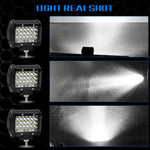 Striscia LED da 4 pollici 18W 1800LM 4 file di lavoro Refit Lampada per fuoristrada Lampada da tetto per tetto, 4 inch 72W