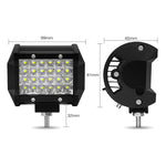 Striscia LED da 4 pollici 18W 1800LM 4 file di lavoro Refit Lampada per fuoristrada Lampada da tetto per tetto, 4 inch 72W
