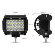 Striscia LED da 4 pollici 18W 1800LM 4 file di lavoro Refit Lampada per fuoristrada Lampada da tetto per tetto, 4 inch 72W