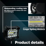 Lampada a striscia LED da 4 pollici 15W 1500LM funzionante per rimontare la luce per tettoia per veicoli fuoristrada, 4 inch 60W
