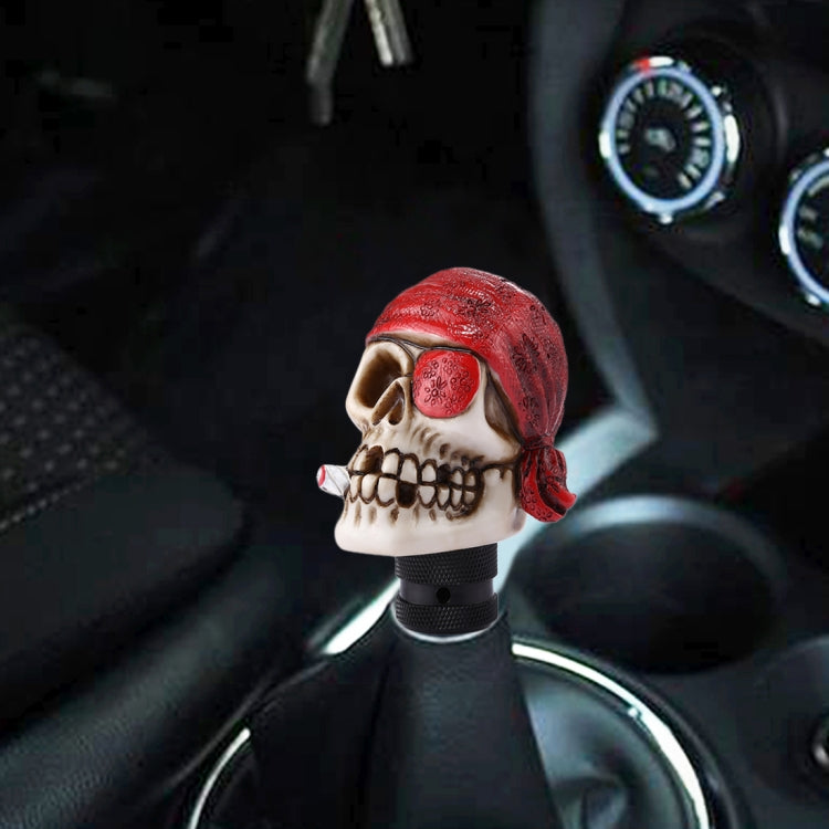 Pomello del cambio automatico manuale a forma di teschio pirata per veicolo universale, Pirate Skull(Black), Pirate Skull(Red), Pirate Skull(White)
