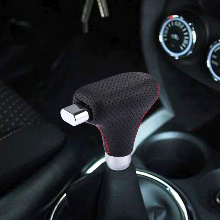 Pomello del cambio automatico manuale per auto universale per veicolo in pelle nera, Black Leather Shifter Cover