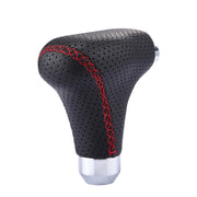 Pomello del cambio automatico manuale per auto universale per veicolo in pelle nera, Black Leather Shifter Cover