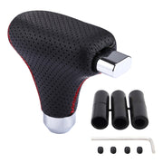 Pomello del cambio automatico manuale per auto universale per veicolo in pelle nera, Black Leather Shifter Cover