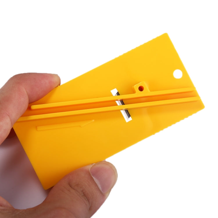 Strumento per avvolgere lo stile di taglio della taglierina di sicurezza per l'avvolgimento dell'adesivo della pellicola vinilica in fibra per veicoli per auto (giallo), Film Cutter(Yellow)