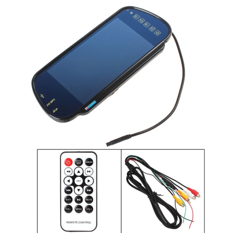 Monitor specchietto retrovisore per auto LCD TFT da 7,0 pollici PZ-710 con telecomando, supporto lettore Bluetooth/MP5, PZ-710