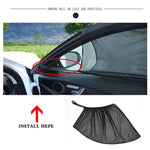 2 pezzi di copertura parasole per finestrino anteriore per auto, filato netto, protezione solare, dimensioni: 75 x 50 cm., Size: 120*70cm