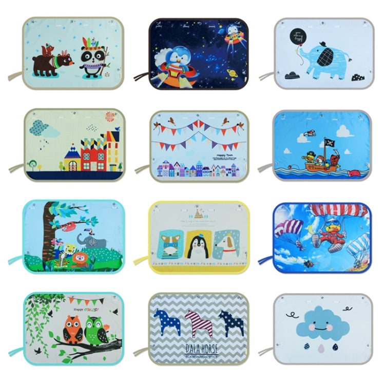 Copertura parasole per finestrino isolante per finestrino posteriore grande per auto, dimensioni: 70 * 50 cm, Moon Baby, House, Marine, Mustache, Rocket, Happy Flying, Happy Swing, Happy Time, Happy Town, Happy School Bus, Magic World, Waterpark       ...