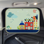 Copertura parasole per finestrino isolante per finestrino posteriore grande per auto, dimensioni: 70 * 50 cm, Moon Baby, House, Marine, Mustache, Rocket, Happy Flying, Happy Swing, Happy Time, Happy Town, Happy School Bus, Magic World, Waterpark       ...