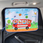 Copertura parasole per finestrino isolante per finestrino posteriore grande per auto, dimensioni: 70 * 50 cm, Moon Baby, House, Marine, Mustache, Rocket, Happy Flying, Happy Swing, Happy Time, Happy Town, Happy School Bus, Magic World, Waterpark       ...
