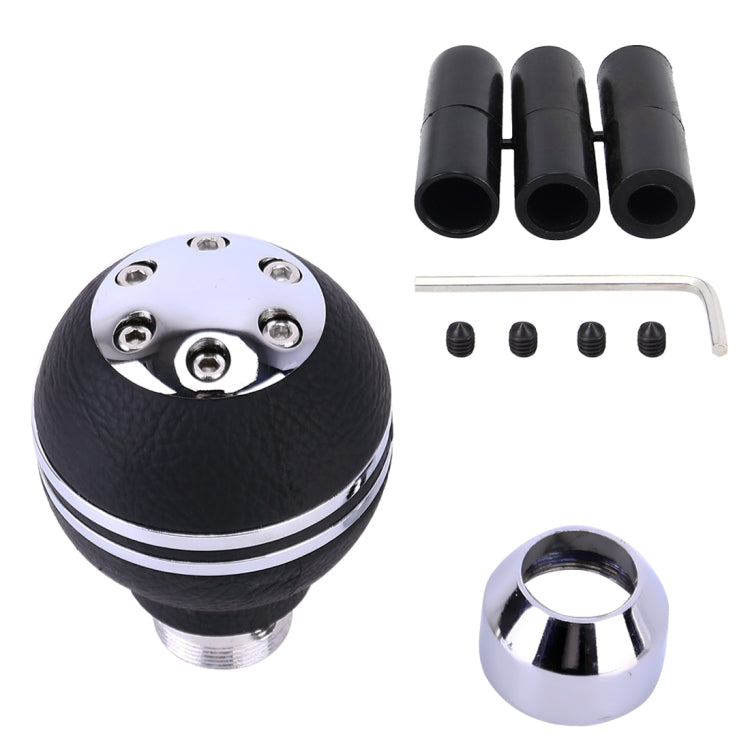 Pomello del cambio automatico manuale a forma di palla con copertura in pelle per cambio auto universale per veicolo, Ball Shape Gear Shift Knob