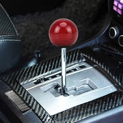 Pomello del cambio per auto universale per veicolo, pomello del cambio manuale automatico con sfera in fibra di carbonio, Ball Gear Shift Knob, Black, Silver