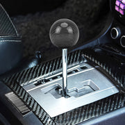 Pomello del cambio per auto universale per veicolo, pomello del cambio manuale automatico con sfera in fibra di carbonio, Ball Gear Shift Knob, Black, Silver