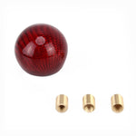 Pomello del cambio per auto universale per veicolo, pomello del cambio manuale automatico con sfera in fibra di carbonio, Ball Gear Shift Knob, Black, Silver