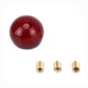 Pomello del cambio per auto universale per veicolo, pomello del cambio manuale automatico con sfera in fibra di carbonio, Ball Gear Shift Knob, Black, Silver