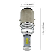 H6/BA20D 1000LM 72W 6000K Luce bianca 2-LED 3570 Lampadine Fari per moto, DC 12-24V, H6/BA20D