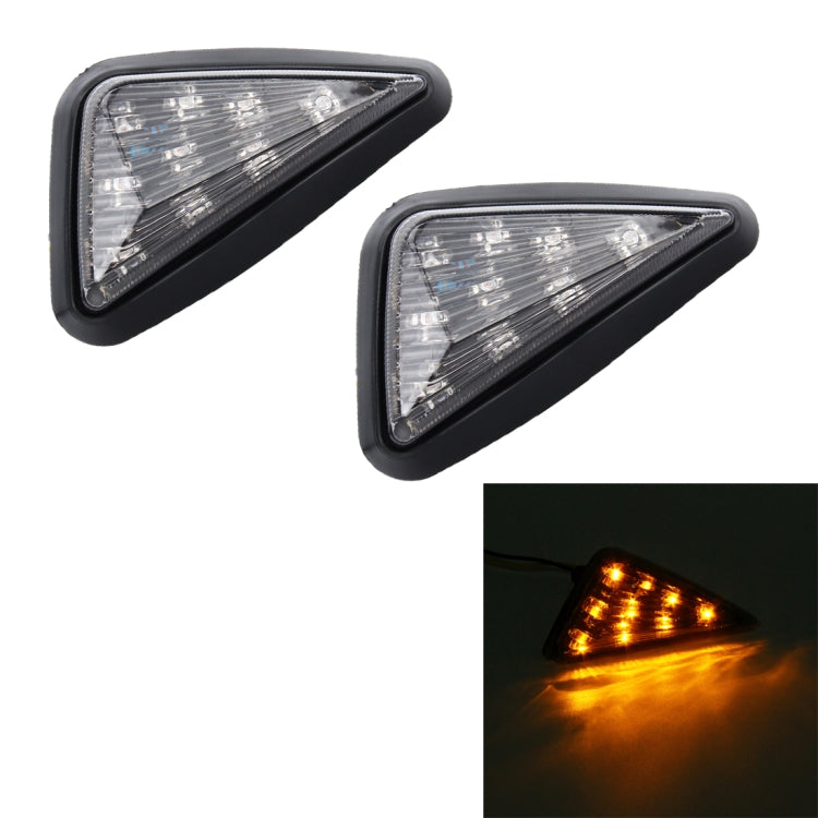 2 pezzi a forma di triangolo DC 12V moto 9-LED luce gialla indicatore di direzione lampeggiante, Triangle Shape