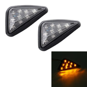 2 pezzi a forma di triangolo DC 12V moto 9-LED luce gialla indicatore di direzione lampeggiante, Triangle Shape