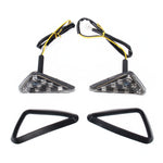 2 pezzi a forma di triangolo DC 12V moto 9-LED luce gialla indicatore di direzione lampeggiante, Triangle Shape