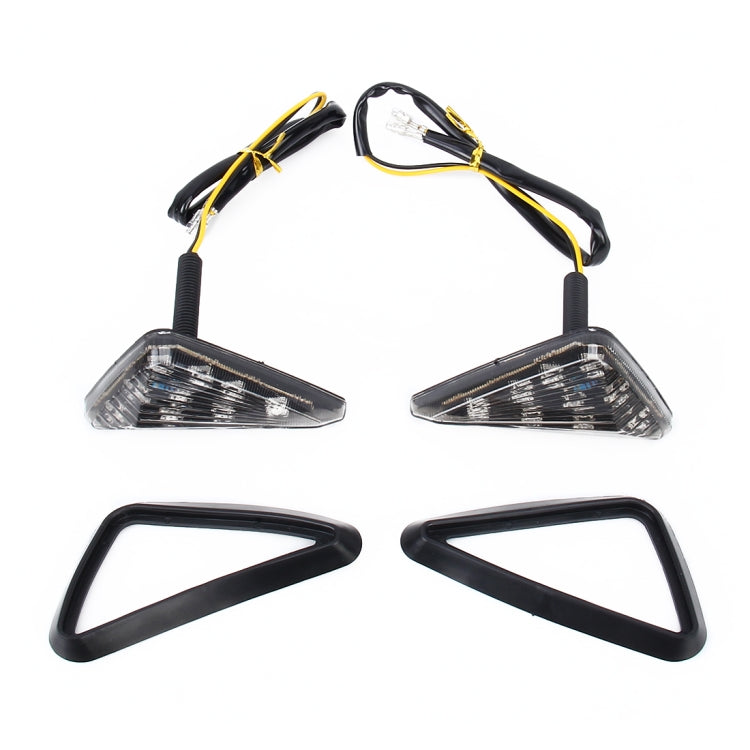 2 pezzi a forma di triangolo DC 12V moto 9-LED luce gialla indicatore di direzione lampeggiante, Triangle Shape