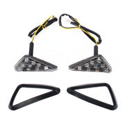 2 pezzi a forma di triangolo DC 12V moto 9-LED luce gialla indicatore di direzione lampeggiante, Triangle Shape