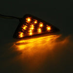 2 pezzi a forma di triangolo DC 12V moto 9-LED luce gialla indicatore di direzione lampeggiante, Triangle Shape