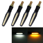 4 pezzi DC 12V moto 15-LED giallo + luce bianca Marquee-LED indicatore di direzione lampeggiante, 15-LED