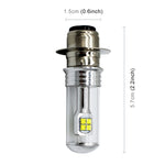 Fari moto 750LM 6000K Bianco H6M/P15D 40W Lampadine a 8 LED, DC 12-24V, H6M/P15D