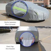 Copriauto SUV antipolvere e resistente al sole in PVC con strisce di avvertenza, adatto per auto fino a 4,8 m (187 pollici) di lunghezza, 187inch (L)