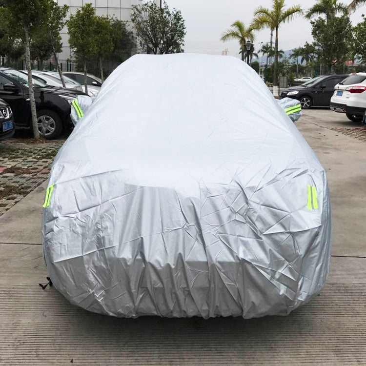 Copriauto SUV antipolvere e resistente al sole in PVC con strisce di avvertenza, adatto per auto fino a 4,7 m (183 pollici) di lunghezza, 183inch (M)