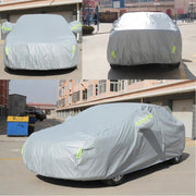 Copriauto per berlina antipolvere e resistente al sole in PVC con strisce di avvertenza, adatto per auto fino a 4,9 m (191 pollici) di lunghezza, 191inch (XL)