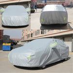 Copriauto per berlina antipolvere e resistente al sole in PVC con strisce di avvertenza, adatto per auto fino a 4,5 m (176 pollici) di lunghezza, 176inch (M)
