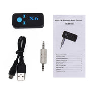 Adattatore per ricevitore per lettore musicale audio Bluetooth V4.1 per auto HQX6, supporto vivavoce wireless, scheda TF e ricarica USB, HQX6