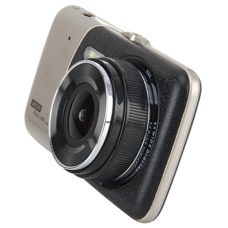 Registrazione video HD da 4 pollici Registratore per auto con display HD con fotocamera F2.0 separata, grandangolo da 12 MP 170 gradi/registrazione in loop con vista posteriore/registrazione con sensore G/WDR Full HD/fotocamera anteriore 1080P/fotocame...