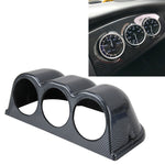Materiale di piombo in carbonio orizzontale universale da 60 mm Materiale 3 Triple Auto Car Dash Gauge Meter Supporto per pod Cruscotto 3 fori Tazza Misuratore di prestazioni del veicolo Accessori per strumenti, Horizontal