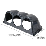 Materiale di piombo in carbonio orizzontale universale da 60 mm Materiale 3 Triple Auto Car Dash Gauge Meter Supporto per pod Cruscotto 3 fori Tazza Misuratore di prestazioni del veicolo Accessori per strumenti, Horizontal