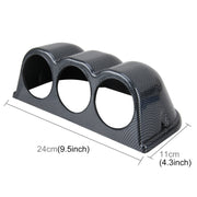 Materiale di piombo in carbonio orizzontale universale da 60 mm Materiale 3 Triple Auto Car Dash Gauge Meter Supporto per pod Cruscotto 3 fori Tazza Misuratore di prestazioni del veicolo Accessori per strumenti, Horizontal