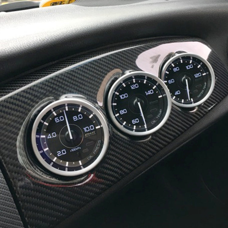 Materiale di piombo in carbonio orizzontale universale da 60 mm Materiale 3 Triple Auto Car Dash Gauge Meter Supporto per pod Cruscotto 3 fori Tazza Misuratore di prestazioni del veicolo Accessori per strumenti, Horizontal