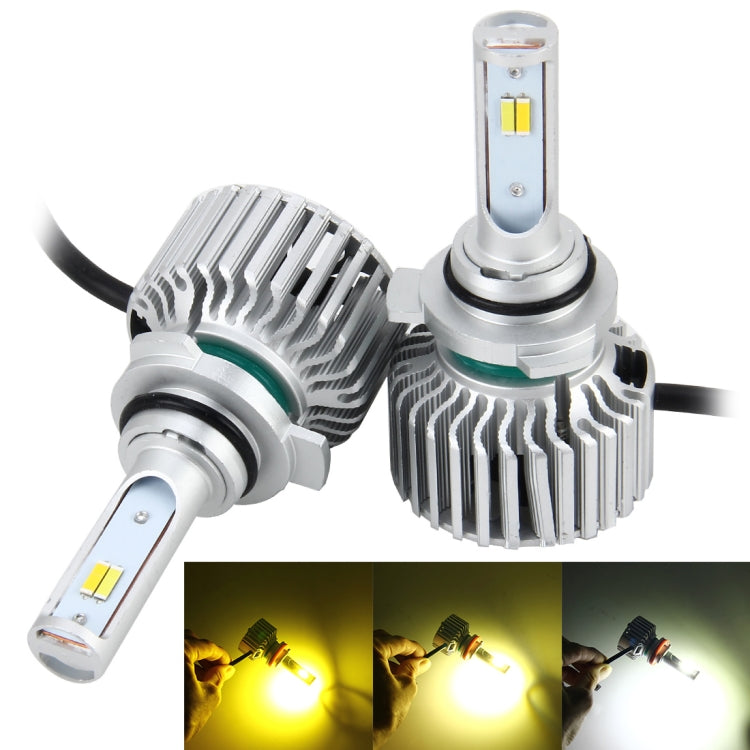2 pezzi 9012 26W 2250LM faro per auto LED luce automatica funzione CANBUS integrata (luce bianca, luce gialla, luce bianca calda), DC 9-16V, 9012