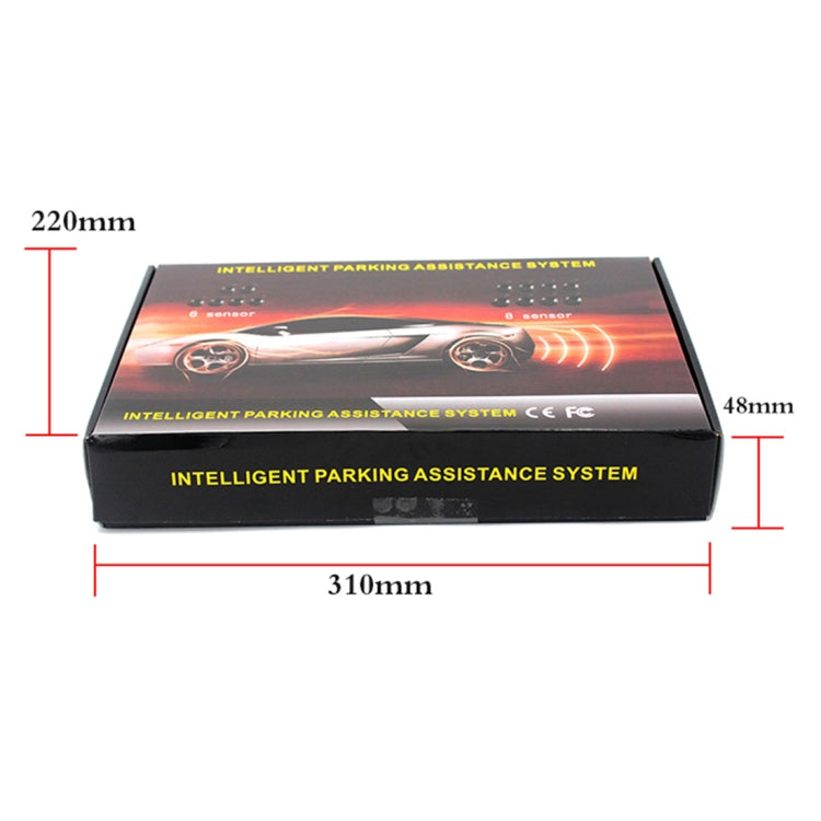 PZ-300-8 Sistema di assistenza per allarme di parcheggio per monitor LED con cicalino di retromarcia per parcheggio con sensori anteriori 4 * 7 m e sensori posteriori 4 * 2,5 m, with 4 Front Sensors and 4 Rear Sensors