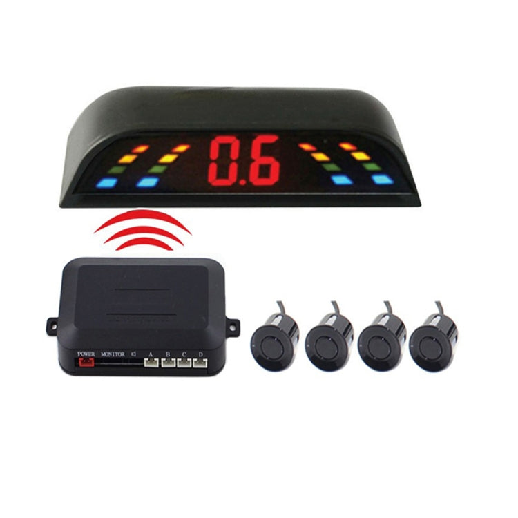 PZ-303-W Cicalino di retromarcia per auto e sistema di assistenza per allarme di parcheggio con monitor LED con 4 radar posteriori, with 4 Rear Radar