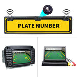 PZ600-L Europa Telaio targa auto Telecamera posteriore Sistema di parcheggio visivo per retrovisione con 2 rilevatori radar di retromarcia, with 2 Reversing Radar Detector