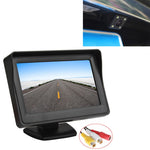 PZ601-C TFT LCD 2 ingressi video Monitor di parcheggio da 4,3 pollici 2 in 1 con 648*488 pixel Telecamera per retromarcia Obiettivo in vetro con cavo video RCA da 6 m, PZ601-C