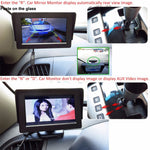 PZ601-C TFT LCD 2 ingressi video Monitor di parcheggio da 4,3 pollici 2 in 1 con 648*488 pixel Telecamera per retromarcia Obiettivo in vetro con cavo video RCA da 6 m, PZ601-C