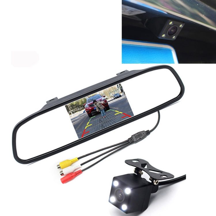 PZ603 Monitor video per auto HD Parcheggio automatico LED Visione notturna CCD Telecamera retromarcia per retromarcia con specchietto retrovisore per auto da 4,3 pollici, with 4.3 inch Car Rear View Mirror