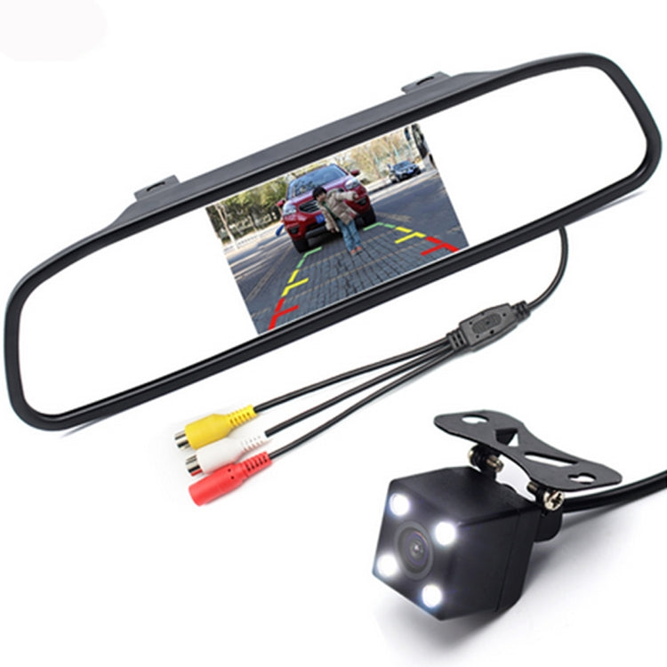 PZ603 Monitor video per auto HD Parcheggio automatico LED Visione notturna CCD Telecamera retromarcia per retromarcia con specchietto retrovisore per auto da 4,3 pollici, with 4.3 inch Car Rear View Mirror